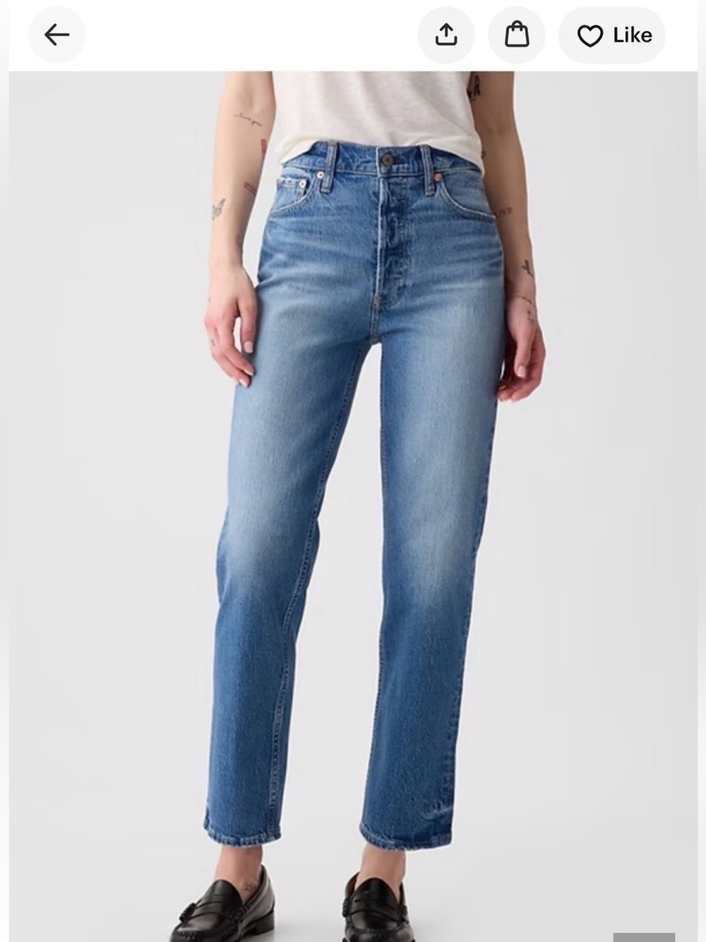 GAP Cheeky Straight High Rise Denim Ankle Jeans